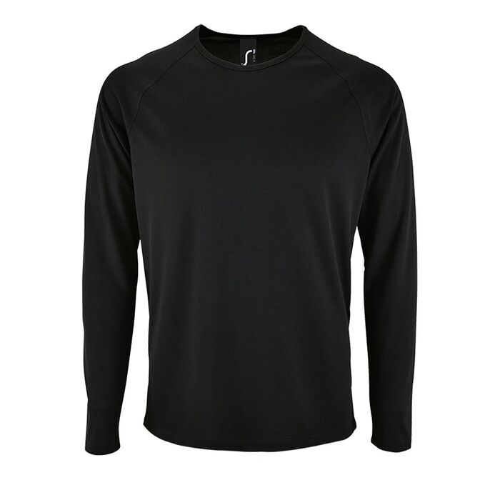 Футболка с длинным рукавом Sporty LSL Men черная, размер 3XL