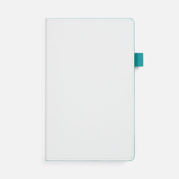 Ежедневник White Shall, недатированный, бело-бирюзовый