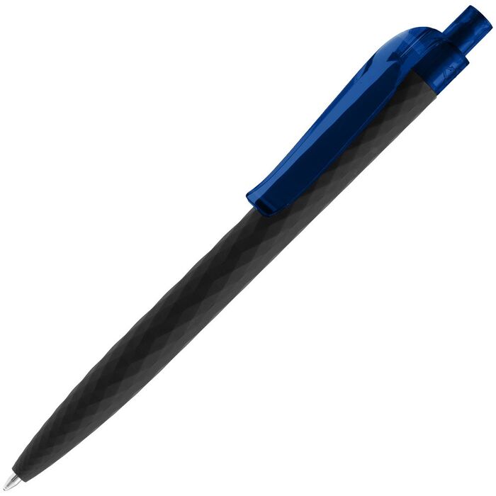 Ручка шариковая Prodir QS01 PRT-T Soft Touch, черная с синим