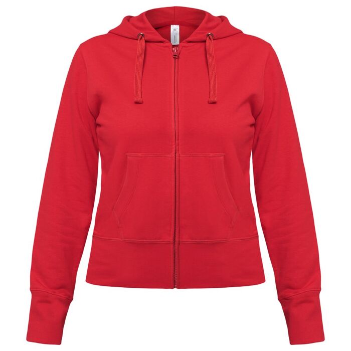 Толстовка женская Hooded Full Zip красная, размер XXL