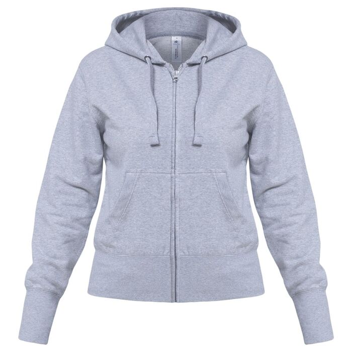 Толстовка женская Hooded Full Zip серый меланж, размер XXL
