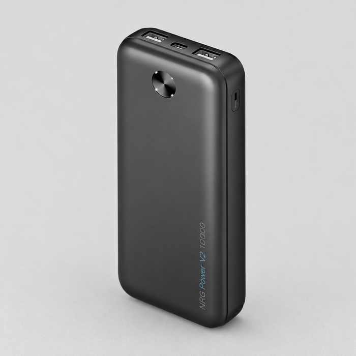 Внешний АКБ NRG Power V2 10000 мА-ч, 2A, 2xUSB, черный, Deppa