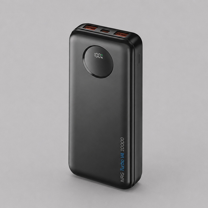 Внешний АКБ NRG Turbo V4 10000 мА-ч, дисплей, черный, Deppa