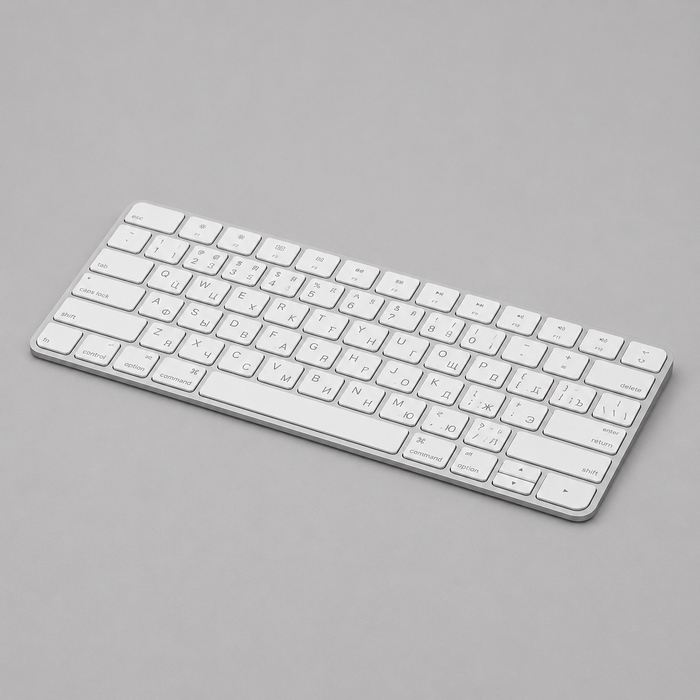 Беспроводная клавиатура Air Keyboard для MAC, Windows, 500 мАч, алюминий, белый, Deppa