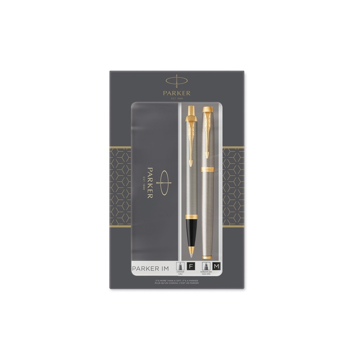 Набор «Parker IM Core Brushed Metal GT»: ручка шариковая, ручка роллер
