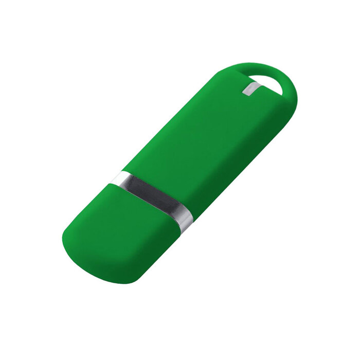USB-флешка на 2 ГБ с покрытием soft-touch, зеленый