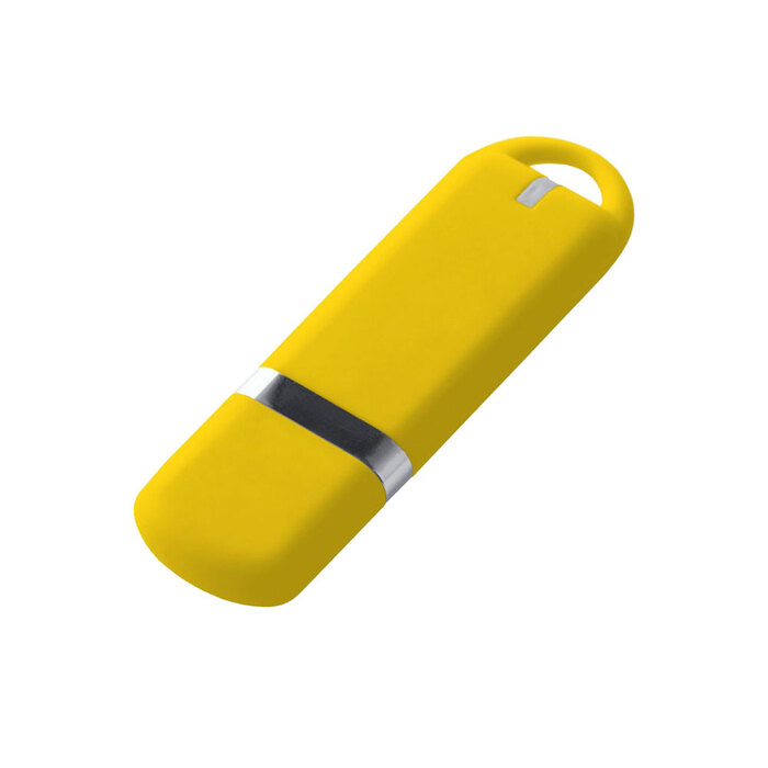 USB-флешка на 2 ГБ с покрытием soft-touch, жёлтый