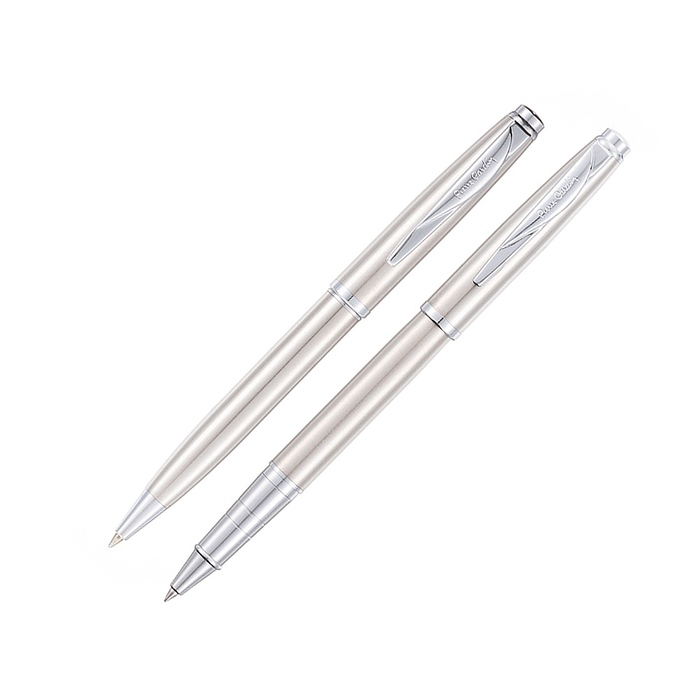 Набор Pierre Cardin PEN&PEN: ручка шариковая + роллер. Цвет - серебристый. Упаковка Е.