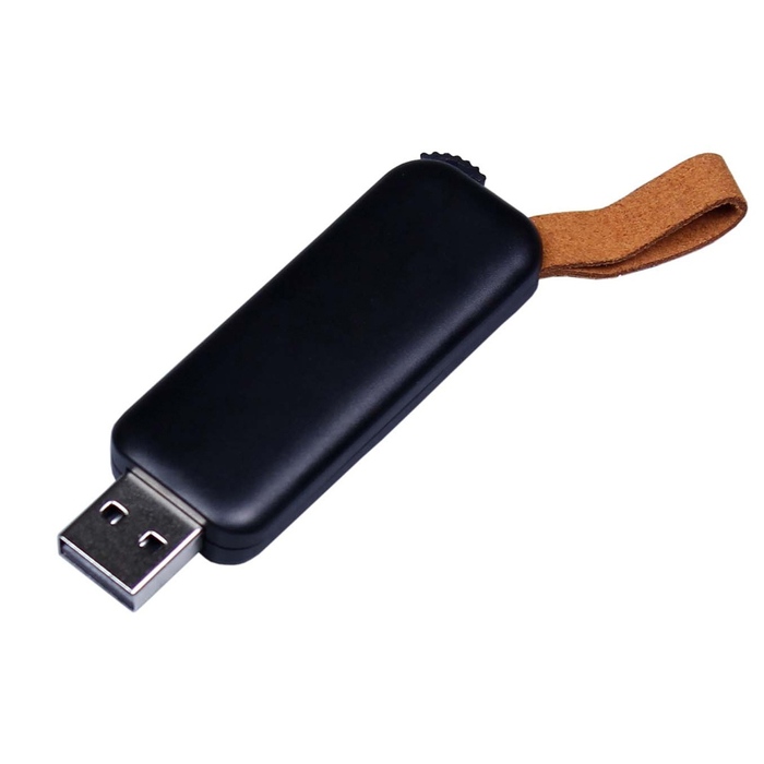 USB-флешка промо на 32 Гб прямоугольной формы, выдвижной механизм, черный