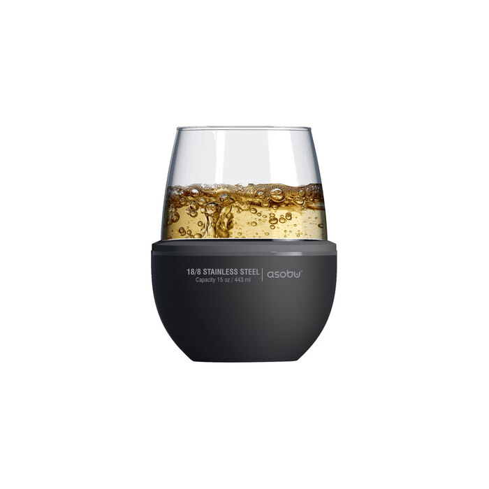 Тумблер для вина WINE KUZIE, черный