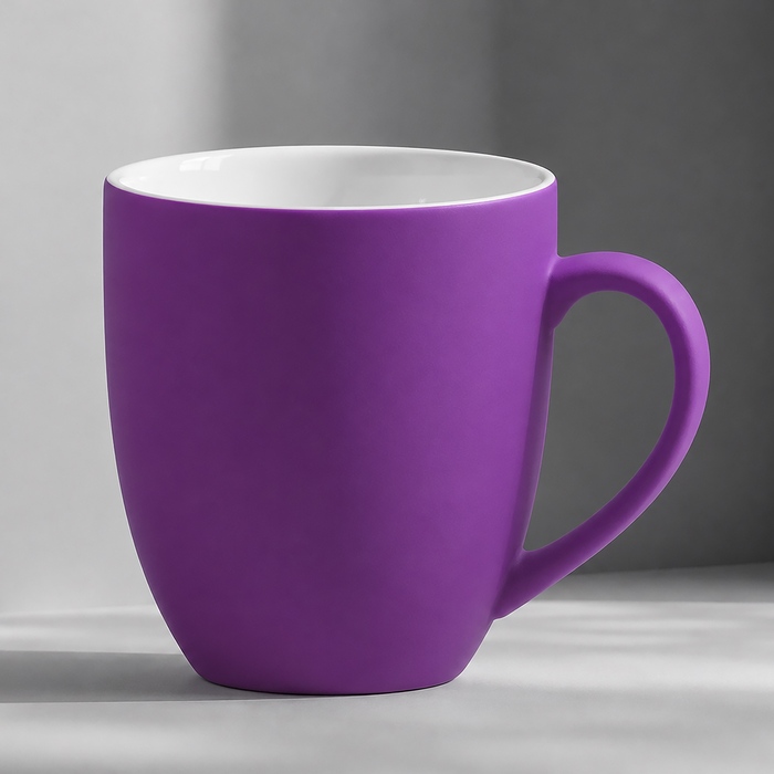 Кружка с покрытием soft-touch C1, фиолетовый