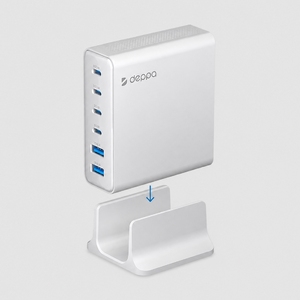 Зарядная станция 4xUSB Type-C, 2xUSB, PD, QC, 160Вт, белый, Deppa