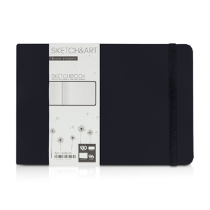 Скетчбук "Sketch & Art" в твердом переплете 213х146 мм, 96 л. белой бумаги 180 г/м2, черный
