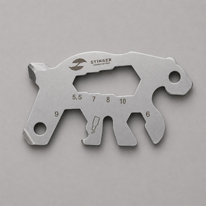 Мини-мультитул карманный Stinger, 55 x 35 мм, 5 функций, медведь, нержавеющая сталь, серебристый, в блистере