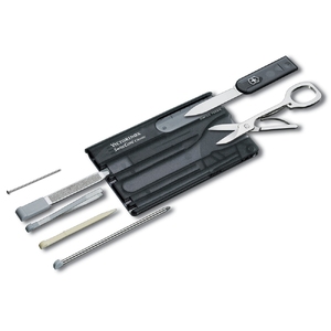 Швейцарская карточка VICTORINOX SwissCard Classic, 10 функций, полупрозрачная чёрная